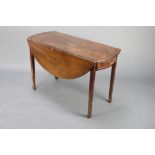 A 19th Century mahogany oval Pembroke table fitted 2 frieze drawers, raised on square tapered