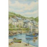 T H Victor, watercolour signed, "Mousehole" 26cm x 16cm