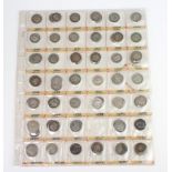 A quantity of sixpences, George III, George IV, Victoria, Edward VII, George V, 166 grams