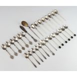 A quantity of silver tea and coffee spoons 185 grams and some plated ditto