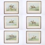 A set of 6 19th Century coloured hunting prints 26cm x 34cm