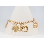 A 9ct yellow gold charm bracelet, 16 grams