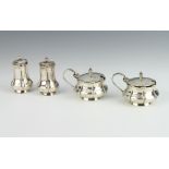 A 4 piece silver condiment set Birmingham 1925, 184 grams