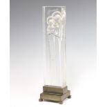 A Lalique clear glass table lamp "Vierge a L'enfant Jesus" decorated with a figure of Mary and