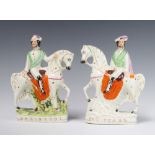 A pair of Staffordshire figures - Garibaldi and Colonel Peard 23cm The 2nd figure has a cracked leg