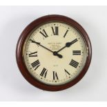 A fusee clock case, the 29cm circular painted dial marked Kent and Surrey Jewellers, 43 High Street,