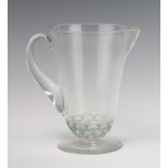 A 1930's Lalique lemonade jug, the base decorated with fish, etched R LALIQUE FRANCE 19cm The