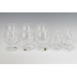 Six Waterford Crystal brandy glasses and 4 smaller ditto