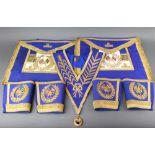 A quantity of Masonic regalia, Grand Standard Bearers full dress set - apron, collar, collar jewel