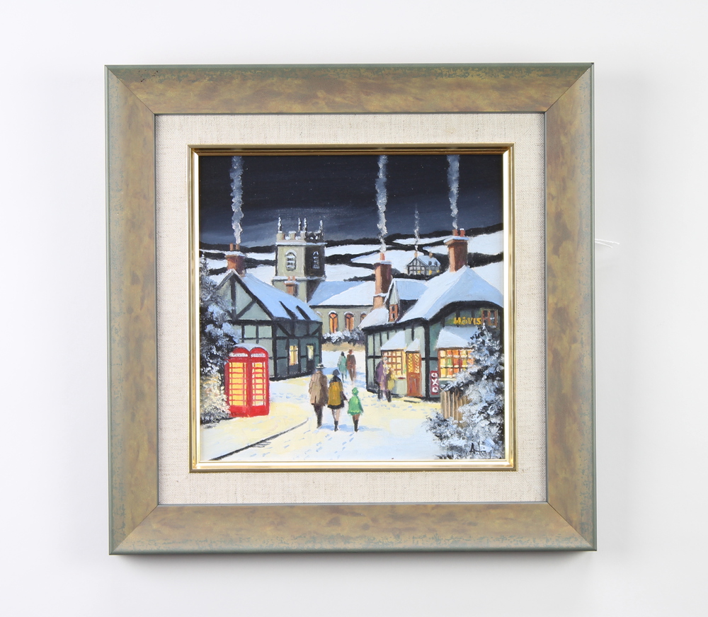 Alan King, oil on board signed "Muffins for Tea From the Village Shop - Wiltshire Memories" label to - Image 2 of 2