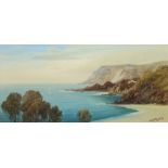 John Shapland (1865-1929), watercolour signed, "The Coast Near Lynmouth" 17cm x 36cm