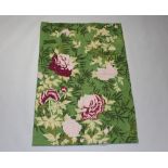 A green and floral patterned Chinese stitchwork panel 182cm x 119cm