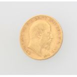 A gold half sovereign, 1906