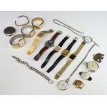 A Sekonda pocket watch, minor pocket watches and wristwatches