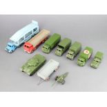 A collection of Dinky Toys including 521 3 ton Army wagon, 522 10 ton Army wagon, 623 Army wagon,