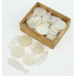 A quantity of 19th Century Chinese engraved mother of pearl counters