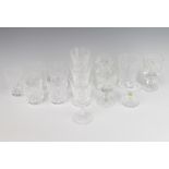 Six Waterford Crystal tumblers, 3 medium wine glasses, a vase and 3 small wine glasses