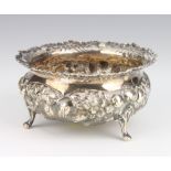 A Victorian repousse silver bowl decorated with fruits and flowers Sheffield 1892, 11cm, 126 grams