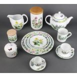 An extensive Royal Worcester Herbs pattern tea and dinner service comprising tea pot, milk jug,