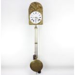 Salmon A Suce, a French comtoise clock with 21cm circular enamelled dial, Roman numerals and
