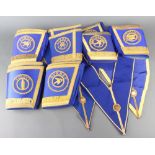 A quantity of Masonic regalia, 6 pairs of Provincial Grand Officers gauntlets, full dress collar,