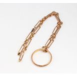 A yellow gold bracelet and ring 7.4 grams