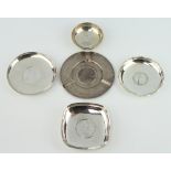 Three silver coin set dishes 160 grams and 2 others