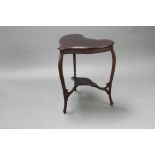 An Edwardian mahogany heart shaped 2 tier occasional table raised on cabriole supports 68cm h x 59cm