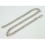 A silver flat link necklace 80 grams