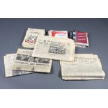 A collection of newspapers relating to World War Two and various editions of Punch and other
