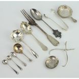 A Victorian silver fork, minor spoons etc, 150 grams