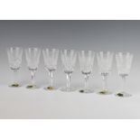 Seven Waterford Crystal sherry glasses 13cm