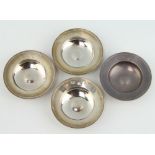 A set of 4 silver Armada dishes, London 1959, 180 grams, 8cm