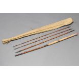 A 1920's Hardy 10'6", 3 piece salmon fishing rod with 2 tips in original bag