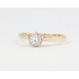 A 9ct yellow gold diamond ring size L, 1.7 grams