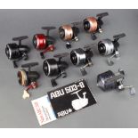 An Abu-Matic 290 fishing reel, 2 Abu 501 reels, 2 Abu 503 reels, 2 Abu 505 (1f) and 2 Abu 506 reels