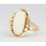 A 9ct yellow gold opal dress ring 3.1 grams, size O