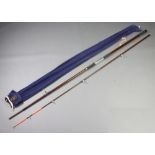 A Hardy Tourney 12'6" beach casting fishing rod (3-6 ozs) contained in original blue cloth bag