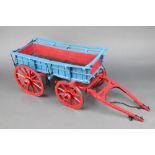 A scratch built wooden model of a Surrey wagon 22cm h x 68cm l x 23cm w