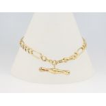 A 9ct yellow gold figaro link bracelet 3.8 grams
