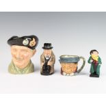 A Royal Doulton character jug Monty D6202 15cm, a ditto Tony Weller Souvenir from Bentalls 7cm,