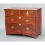 A 19th Century mahogany chest of 2 short and 3 long drawers with brass swan neck drop handles 81cm h