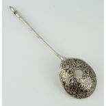 A Russian silver and niello spoon with floral decoration 50 grams