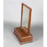 A 19th Century rectangular mahogany plate dressing table mirror, the base fitted a drawer 70cm h x