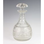 A Georgian design mallet shaped decanter with mushroom stopper 30cm