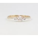 A 9ct yellow gold diamond ring 1.1 gram, size M