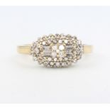 A 9ct yellow gold diamond ring size P 1/2, 3.9 grams