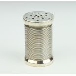 A Victorian novelty silver pepper in the form of a cotton reel London 1882 23 grams, 4cm