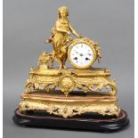 Pert Bally Brevete a'Paris, a 19th Century French 8 day striking mantel clock with enamelled dial