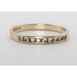A 9ct yellow gold diamond ring 1.7 grams, size P